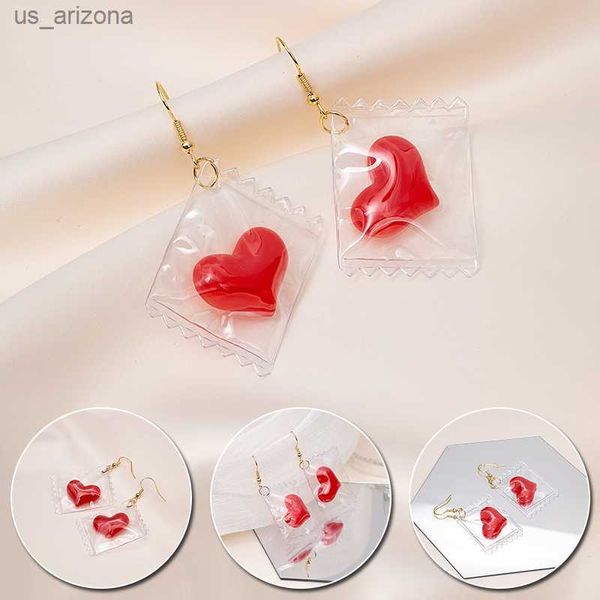 Pendientes de gota con estilo de azúcar hilado de frutas de caramelo coreano divertido corazón piruleta dulce renuncia pendientes de arcoíris joyería para niñas L230620