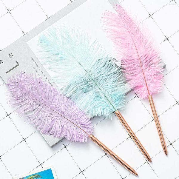 Coréen mignon imprimé plume stylo papeterie personnalité stylos neutres pour noël cadeau d'anniversaire fille bureau école écriture