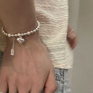 Conception de minorités de dongdamen coréen Love 925 Bracelet de perle de riz en argent sterling 2022 Nouveau bracelet perlé féminin