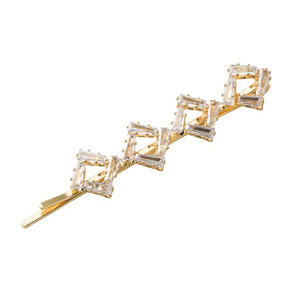 Barrettes coréennes élégantes en cristal pour femmes, épingles à cheveux carrées géométriques, accessoires de cheveux de fête pour filles, bijoux de cheveux