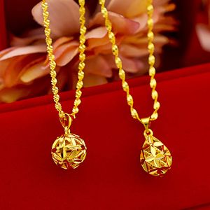 Koreaanse mode 14k gouden ketting vrouwen bruiloft sieraden ronde bal druppel ketting hanger ketting goud verklaring sieraden geschenken q0531