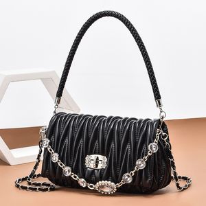 Korean Fashion Bag 2021 Herfst en winter Nieuwe Casual Elegant Dames Bag Twist Lock Handdragende kleine vierkante tas