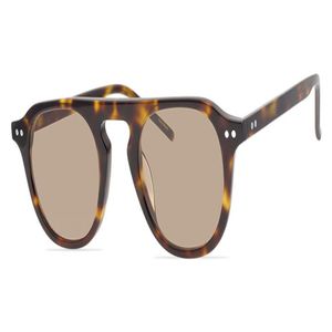 Moda coreana Gran marco Gafas de sol Sombras Marca de lente marrón gris Gafas Sol Gafas de abejas amarillas