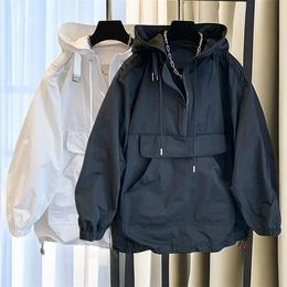 Marque de mode coréenne Couple Wear veste pour hommes coupe-vent Design décontracté manteau ample tendance printemps et automne Charge à capuche 240227