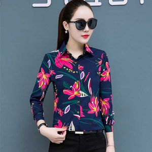 Blusas de gasa de moda coreana para mujer, camisa y blusa de oficina para mujer, Blusas de manga larga, Blusas Largas de talla grande XXXL/5XL, Tops para mujer 210531