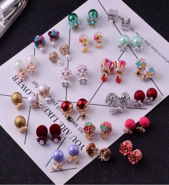 Mode coréenne boucles d'oreilles goujons pour femmes filles 2018 boucles d'oreilles élégantes magasins de bijoux boucles d'oreilles idées cadeaux entières 20 paires ornements 4930866