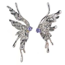 Koreaanse mode Gothic Style Stereo Butterfly Stud Earring for Female Metal Dangle Oorbellenvrienden Party Jewelry