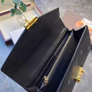 Korean Fashion Ladies Long Largecapacity Wallet Top Men M Leer gedrukte knop Wallet Holders267y