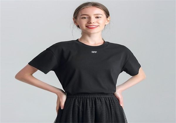 Camiseta blanca y negra con letras de moda coreana para mujer, camiseta holgada de manga corta de verano 100 algodón, ropa de calle para colegiala 2203326484