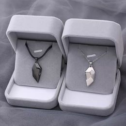 Koreaanse mode magnetisch paar ketting voor geliefden gotisch punk hart hanger joods voor mannen vrouwen feestgeschenk