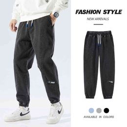 Korean Fashion Männer Baggy-Jeans 2021 Herbst Neue Breite Hosen Gemütliche Alle-spiel Casual Streetwear Baggy Skateboard Denim Hosen männlichen G0104