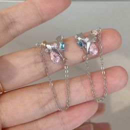 Mode coréenne métal coeur gland boucles d'oreilles pour femmes filles mignon délicat Zircon Boucle D'oreille bijoux cadeaux