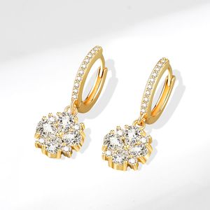 Boucles d'oreilles en Zircon Micro incrusté de fleurs, mode coréenne, douce et charmante, petits pétales frais, vent féerique, nouvelle collection