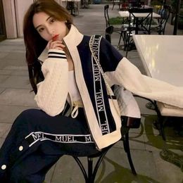 Koreaanse mode gedrukt dames retro hoodie met ritssluiting oversized + sportbroek set voor herfst en winter Y2K kleding 240131