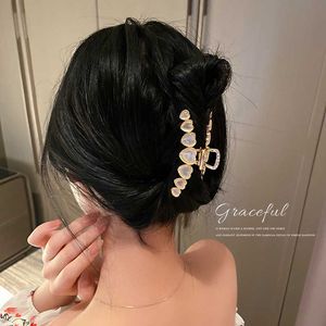 Mode coréenne Simple personnalité épingle à cheveux diamant opale amour filet à cheveux tempérament rouge requin pince accessoires style féminin T220808