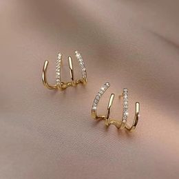 Koreaanse modetrend luxe oorbellen voor vrouwen die vier klauwen geometrie zirkon sieraden oorschouwpanaat persoonlijkheidsstudies piercing piercing