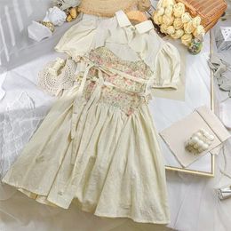 Mode coréenne Vintage Mini Desses pour les femmes d'été à manches courtes élégante robe Kawaii femme pansement Y2k robe 2 pièces ensemble 220516