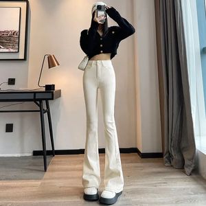 Corée de la mode coréenne Vêtements hauts taille micro flare jeans printemps automne skinny skinny polyvalent pantalon denim raide décontracté 240523
