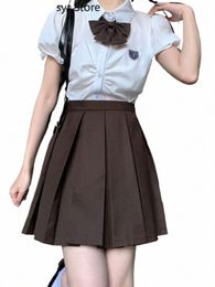 Coréen Fi JK Uniforme scolaire Japonais Kawaii Doux Irrégulier Graduati Uniforme Vintage Mignon Filles Cosplay Jupe Plissée Y2k J8GE #