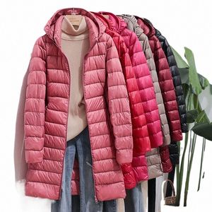 Coréen Fi Slim Supprimer Parka à capuche Fiable Vêtements d'extérieur 2023 Hiver Femmes Down Vestes LG Light Thin Manteau Puffer Jacket K4WF #