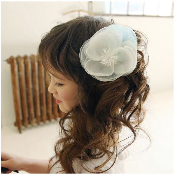 Coréen fleur bébé filles accessoires doux fil floral arcs pour cadeaux mode fascinateur pince à cheveux ballerine pinces à cheveux C066