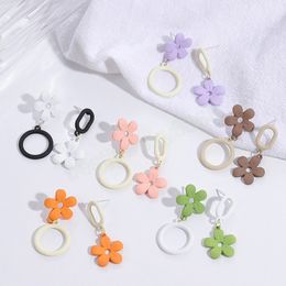 Koreaanse bloemenhanger bengelen oorbellen voor vrouwen asymmetrische delicate geometrische oorbellen feest zomer sieraden cadeau