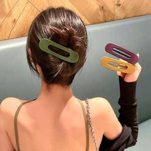 Koreaanse Frosted Grote Haarspeldjes Voor Vrouwen Meisje Haaraccessoires Mode Kleur Effen Acryl Haarspelden Getande antislip BB Barrette