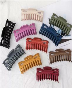 Korean Frosted Plastic Hair Claw Beauul groot formaat Crab Claw Clip Acryl Mat Candy Color Hairpin2873233