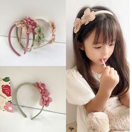 Korean Girls 3D Flower Hair Accessories Cute Sweet Flowers Kids Princess Hoofdband Haircard Children Fashion Hair Sticks B418