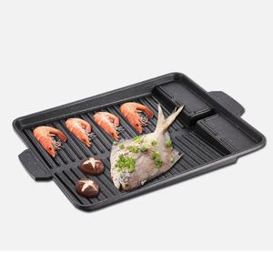 Korean Grill Pan anti -aanbak bakware rookloze barbecuebladen fovetop bord voor keuken indoor outdoor party camping bbq grill 240409