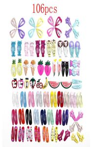 Korean Hair Accessories 5760106PCS Cartoon Dier BB Haarclip Gedrukte hoofddeksel Cute Fruit Alloy Clips For Women Girls9283398