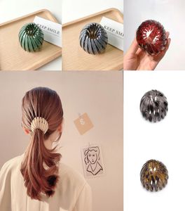 Korean Hair Accessoire Clip Bird Nest Vorm Haarspeld Wrap Uitvoerende haarspelden Scrunchie voor dames Bun Ball Perslagtail Horsetail Buckle4052175