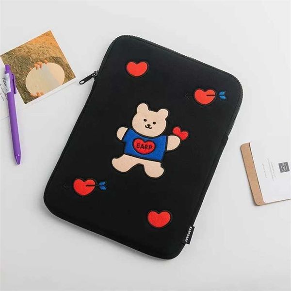 Sac à main coréen pour dessin animé ordinateur portable tablette étui INS ours mignon Mac iPad Pro 9.7 10.5 11 13 pouces pochette pour ordinateur portable sac intérieur 202211