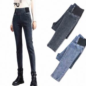 Coréen Taille Haute Crayon Jeans Femmes Oversize 38 Vintage Stretch Skinny Vaqueros 92-102cm Slim Denim Pantalon Leggings Occasionnels Pantalon m4tk #