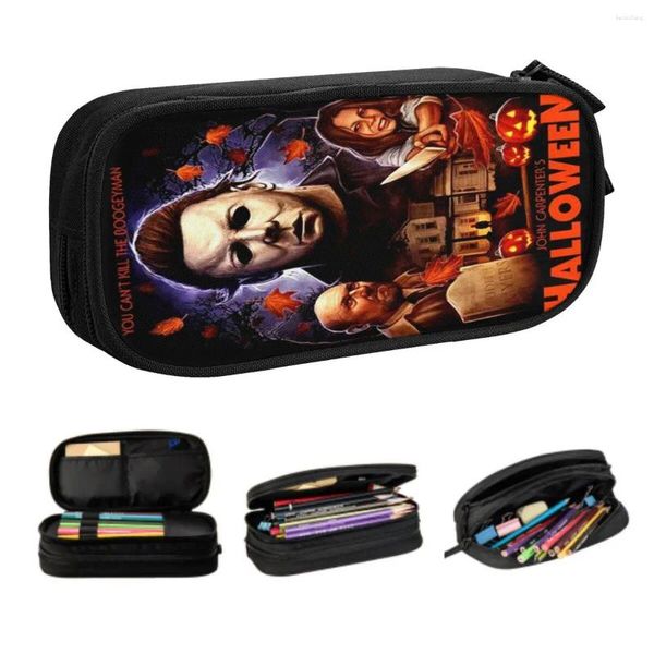Coréen Horror Movie Halloween Crayon Cas pour garçons Gilrs Custom Michael Myers Box Box Boîte de sac de stylo à grande capacité
