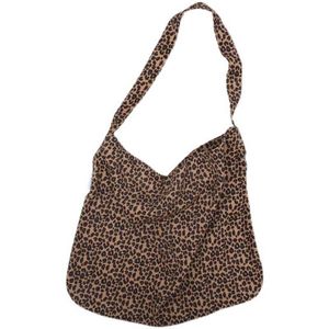 Coréen Instagram même sac en toile léopard célébrité même velours côtelé imprimé grande capacité sac à bandoulière diagonale Straddle sac 240315