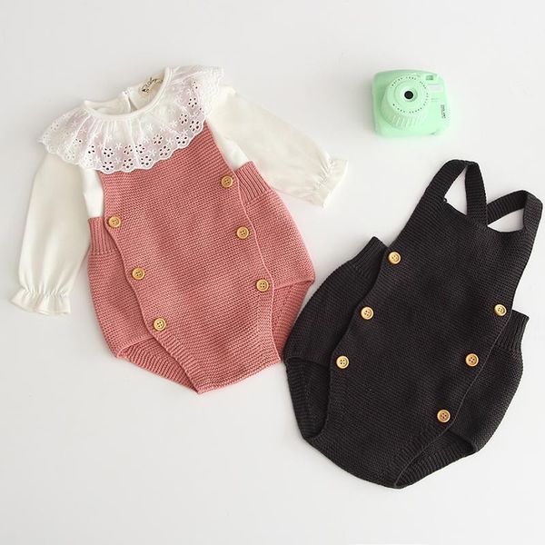 Ropa de algodón para recién nacidos de otoño de estilo japonés coreano, mono de marca de moda para niñas y bebés, ropa 1