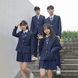 Coréen japonais JK Blazer lycée uniforme marine manteau costume pour l'obtention du diplôme femmes vêtements fille étudiants veste Seifuku 240301