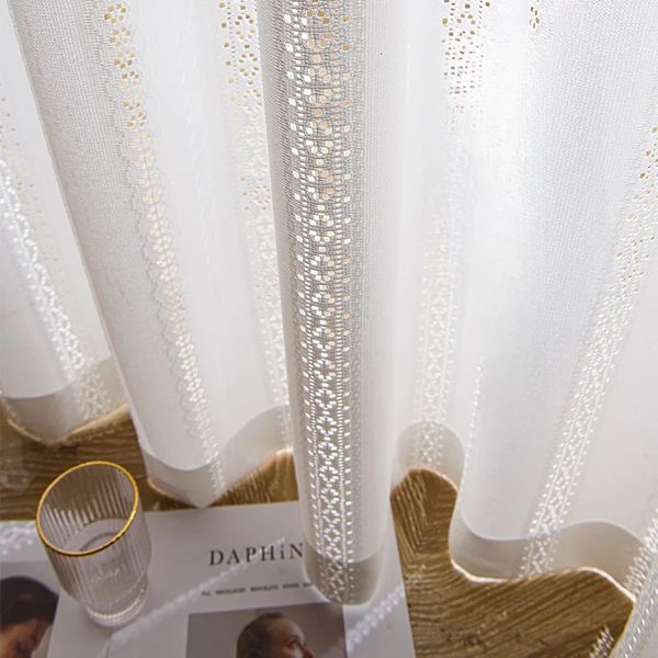 Coréen Japonais Transmission de la Lumière Imperméabilité Tulle Voilages pour Salon Chambre Crème Solaire Gaze Sheer Voile Rideaux Sheer Curtains 240321