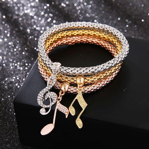 Joya coreana Personalidad de la personalidad de la cadena de maíz de múltiples capas con set de diamantes Pulseras de masa frita