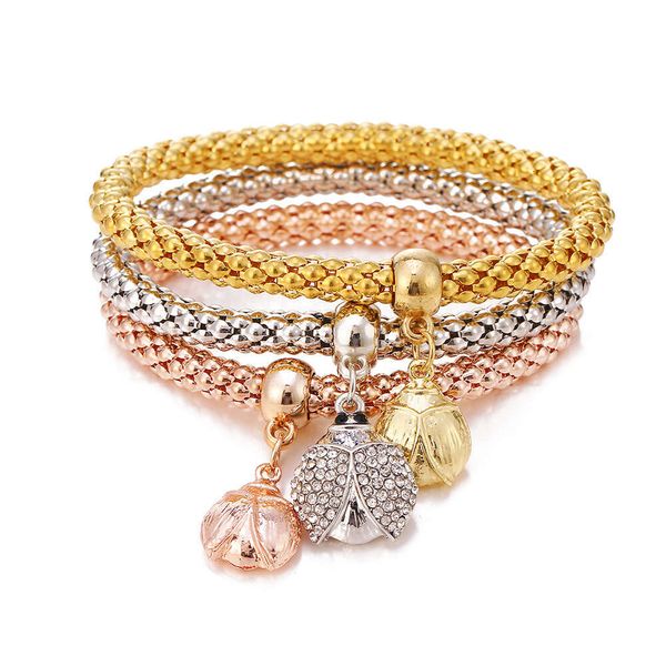 Bijoux coréen Personnalité Multi-couche Chain de maïs abeille avec un bracelet de pâte à pâte frite en diamant