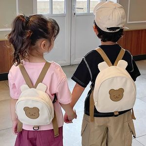 Koreaanse Kids Rugzak Ronde Kawaii Childrens Handtassen voor Meisje Kleuterschool Jongen Schooltas Cartoon Beer Bunny Peuter Tas 240118