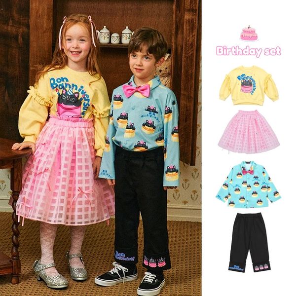Vêtements pour enfants coréens Blouse Pantalon pour SS Printemps Été Bébé Garçons Filles Sweatshirts Top Chemises Jupes Vêtements pour enfants 240307