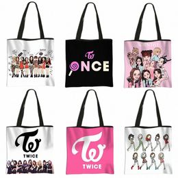 KPOP KPOP SAG SAG Twice Shop Fancy Naye Femmes Cauvreurs Bacs de rangement de grande capacité Sacs d'épaule pour femmes réutilisables Sacs D1ux # #