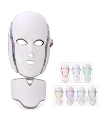 Masque facial podynamique LED coréen Masque en face et cou LED PDT avec un rajeunissement de la peau microcourante Masques podynamiques LED 7 Colors6237813