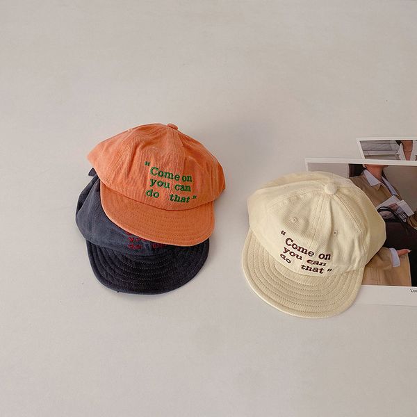 Gorras de béisbol con patrón de letras coreanas para bebés, gorras ajustables con visera a la moda para niños y niñas, gorras de sol suaves para bebés y niñas