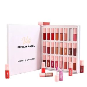 Koreaanse lippenstiftset Langdurige waterdichte lipgloss Geen matglanzend fluwelen stick 24 stuks 240229