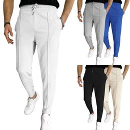 Coréen hommes printemps automne mode affaires décontracté pantalons longs mâle élastique droit formel pantalon grande taille