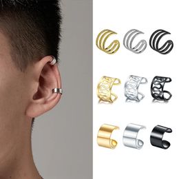 Boucles d'oreilles en acier de manchette pour hommes coréens pour hommes sans oreilles percées bijoux en acier inoxydable 240410