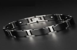 Korean Mens Fashion Popular Health Bracelet Male keramische braclet Black Tungsten Steel Energy Magnetic Therapy Bileklik3625891